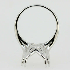 Sterling Silver Semi Mount Ring Setting Emerald OCT 16x12mm Contemporary