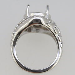 Vintage Style Sterling Silver Semi Mount Ring Setting Round RD 9x9mm Syzjewelry