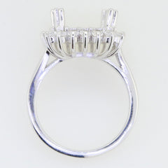 Sterling Silver Semi Mount Ring Setting Square Emerald SQ 10X10mm Halo Topaz Syzjewelry