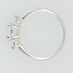 Custom 14K White Gold Semi Mount Ring Setting Oval OV 7X5mm RD 5.5mm  Q 1/4 Syzjewelry