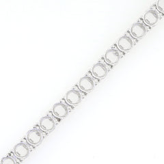 CUSTOM 14K White Gold Semi Mount Tennis Bracelet Setting Round RD 4x4mm 6.5" Syzjewelry