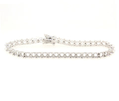 CUSTOM 14K White Gold Semi Mount Tennis Bracelet Setting Round RD 4x4mm 6.5" Syzjewelry