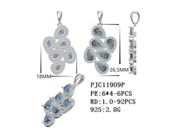 Impostazione pendente a mezza montatura in argento sterling a forma di pera PE 6x4mm