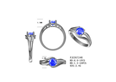 Sterling Silver Semi Mount Ring Setting Round RD 6x6mm 1x1mm