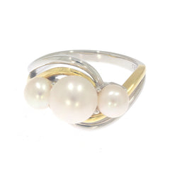 Anel de Prata Esterlina Semi Montagem Redondo RD 8x8mm Redondo RD 5x5mm com 3 pedras