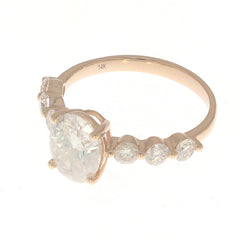 Impostazione anello semimontatura in argento sterling Ovale OV 9x7mm Rotondo RD 3x3mm