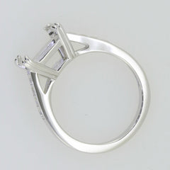 14K White Gold Semi Mount Ring Setting Cushion CU 10X10mm size 6 Syzjewelry