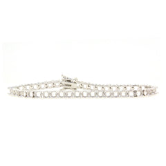 CUSTOM 14K White Gold Semi Mount Tennis Bracelet Setting Round RD 4x4mm 6.5" Syzjewelry