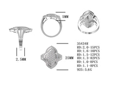 Sterlingsølv semi-monteringsring indstilling rund RD 2mm 1,6mm 1,5mm 1,3mm 1,0mm