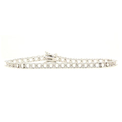 CUSTOM 14K White Gold Semi Mount Tennis Bracelet Setting Round RD 4x4mm 6.5" Syzjewelry