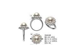 Anillo de plata de ley con montaje semi redondo RD 10x10mm 3x3mm 1x1mm