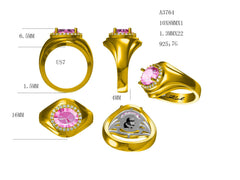 Impostazione anello semimontato in argento sterling ovale OV 10x8mm