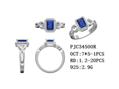 Sterlingsølv semi-monteringsringinnstilling OCT smaragd 8x6mm bezel