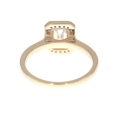 Anillo de plata de ley con montaje semi, engaste para esmeralda OCT 7x5mm con halo