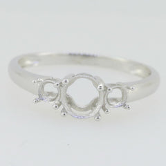 Custom 14K White Gold Semi Mount Ring Setting Oval OV 7X5mm RD 5.5mm  Q 1/4 Syzjewelry