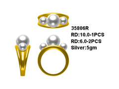 Sterling Silver Semi Mount Ring Setting Round RD 10x10mm Round RD 6x6mm 3-Stone