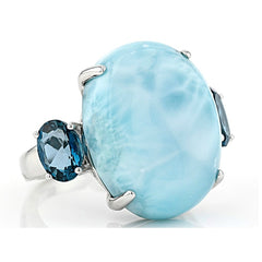 Sterling Silver Semi Mount Ring Setting Oval OV 20X15mm Cabochon 3 Stone DHJ