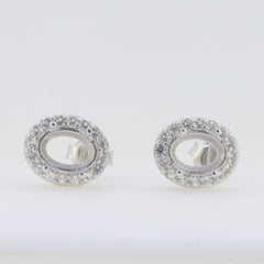 Sterling Silver Semi Mount Earrings Setting Oval OV 7X5mm DHJ