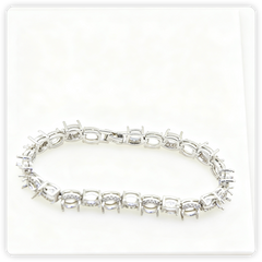 Sterling Silver Semi Mount Tennis Bracelet Setting Oval OV 7x5mm Accent Syzjewelry