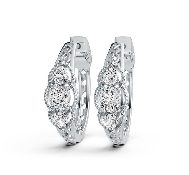 Sterling Silver Semi Mount Earrings Setting Oval OV 5X4mm PE 4X3mm DHJ