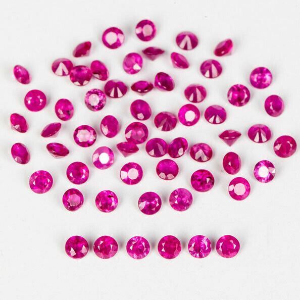 Natural Pink Sapphire Round Faceted Cut Loose Gemstone 1 1.3 1.5 1.7 2 mm lot