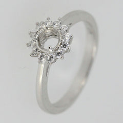 Jewelry Wax Semi Mount Ring Setting Round RD 5x5mm Solitaire Halo Topaz
