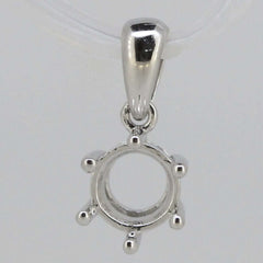 Jewelry Wax Semi Mount Pendant Setting Round RD 6x6mm Solitaire  Topaz