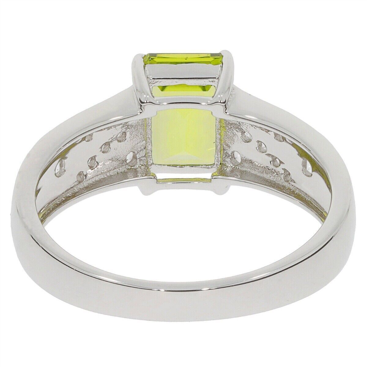 14K White Gold Semi Mount Ring Setting Emerald OCT 8x6mm Engagement Ring