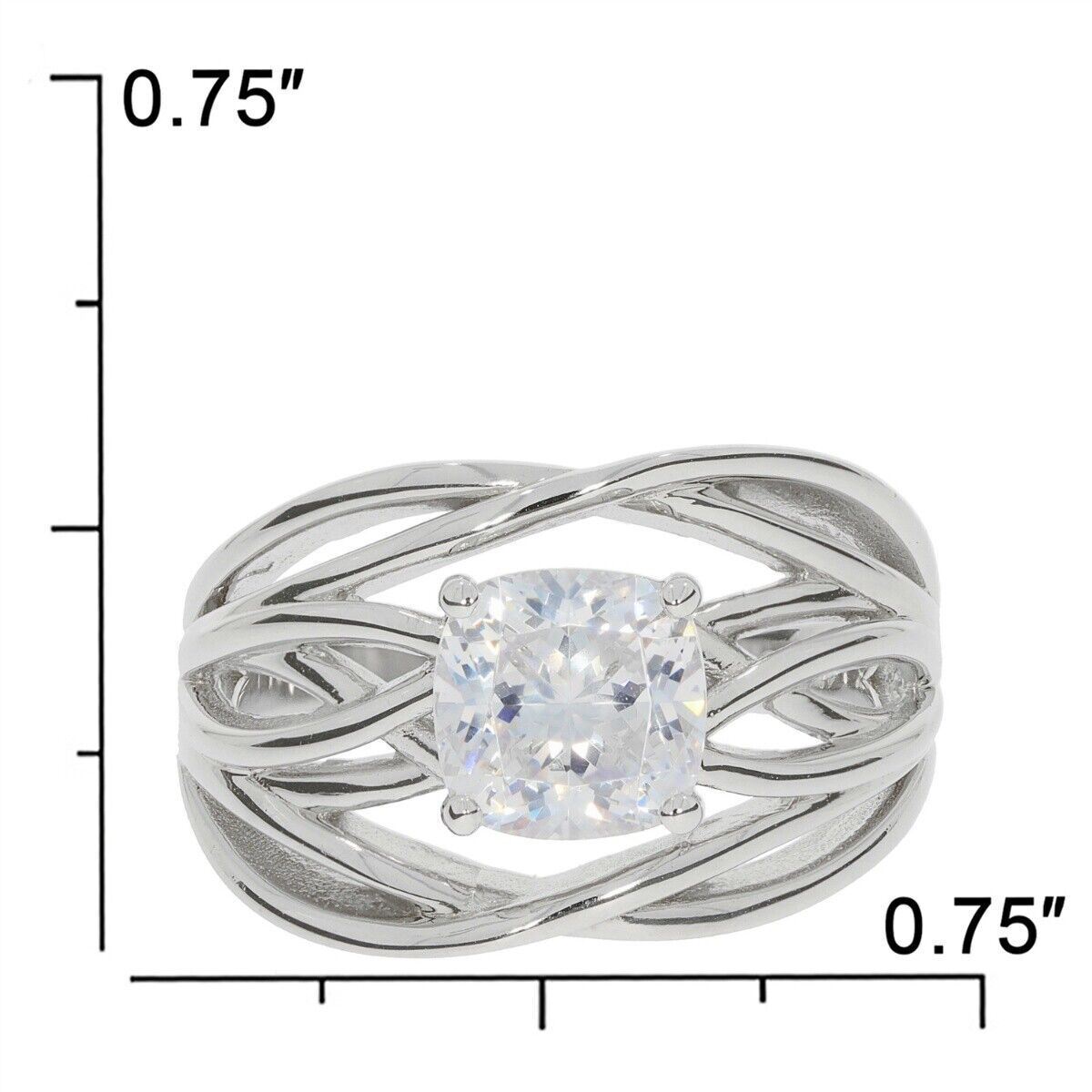 14K White Gold Semi Mount Ring Setting Cushion CU 7x7 Engagement Ring