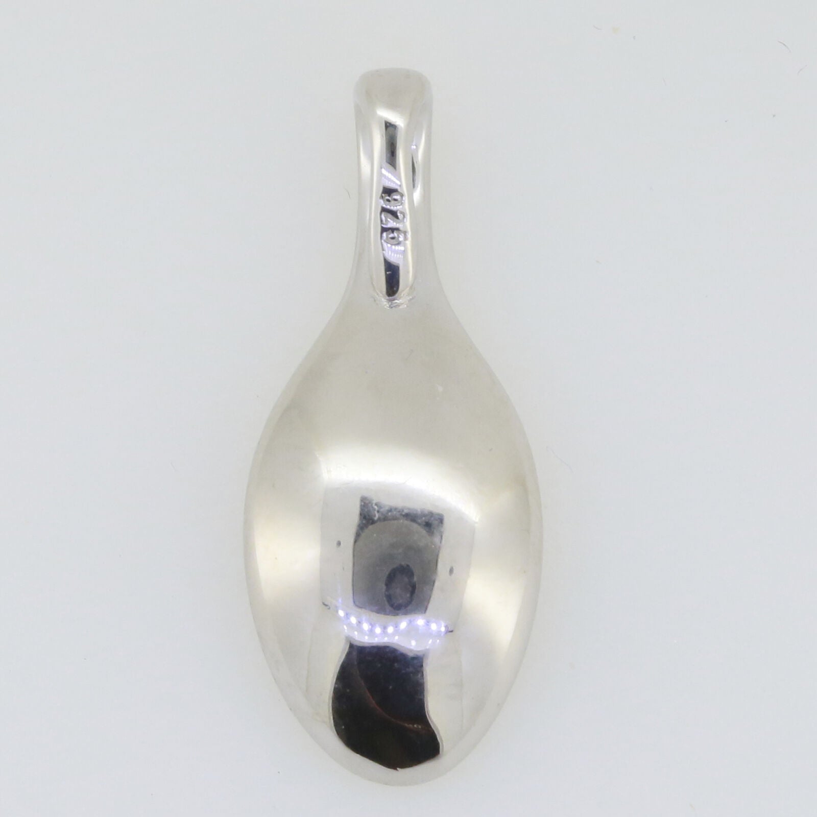 Sterling Silver Semi Mount Pendant Setting Cabocho Oval OV 14x10mm Tea Spoon