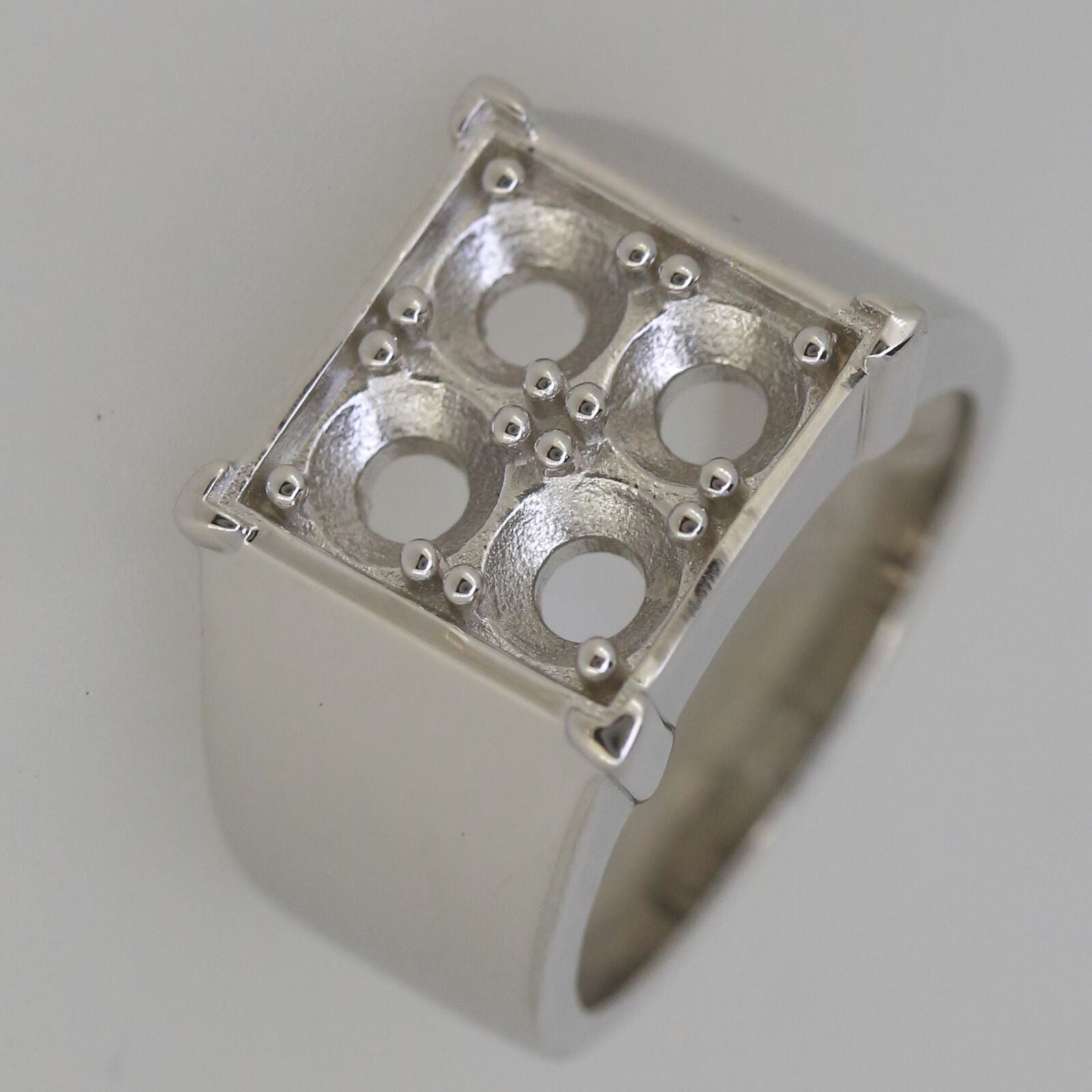 Men's Sterling Silver Semi Mount Ring Setting Round RD 5x5mm