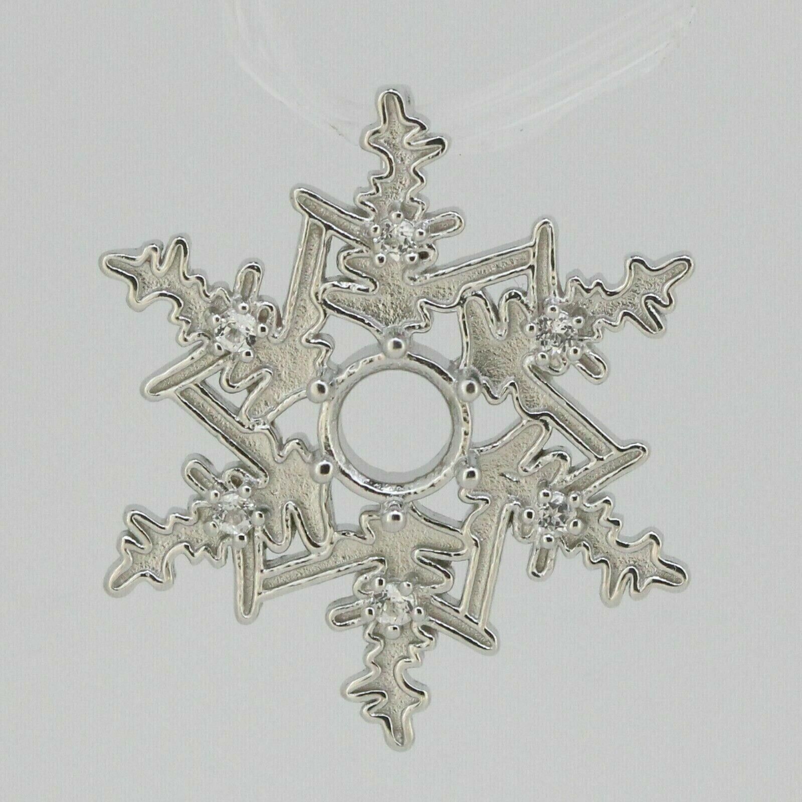 Snowflake Sterling Silver Semi Mount Pendant Setting Round RD 6x6mm Moissanite