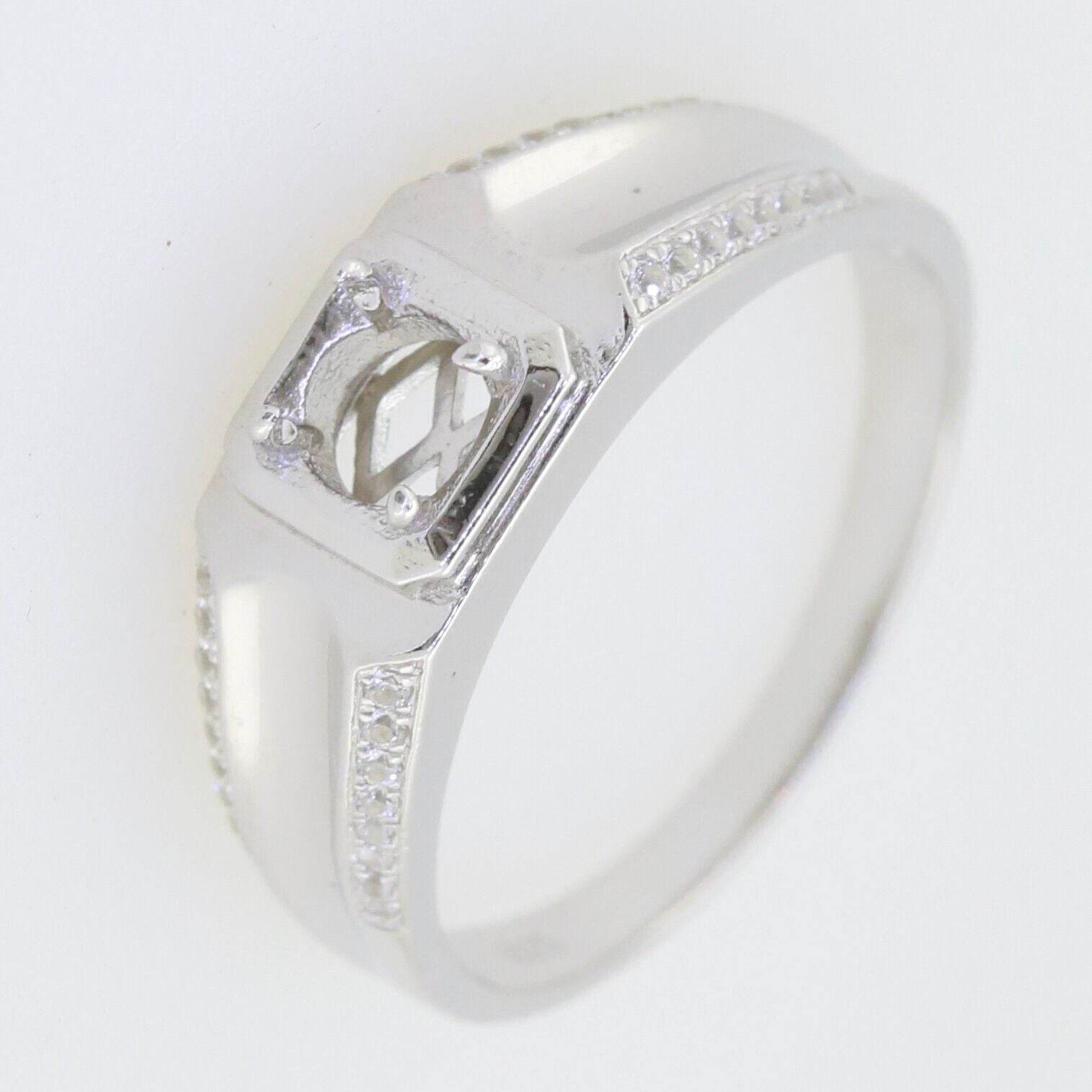 Sterling Silver Semi Mount Ring Setting Round RD 6x6mm Unisex Ring Solid - Syzjewelry