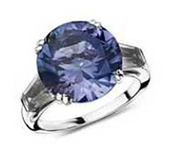 Jewelry Wax Semi Mount Ring Setting Round RD 14x14mm Baguette Shank 3 Stones
