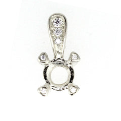Jewelry Wax Semi Mount Pendant Setting Round RD 5x5mm W/ White Topaz L297P29