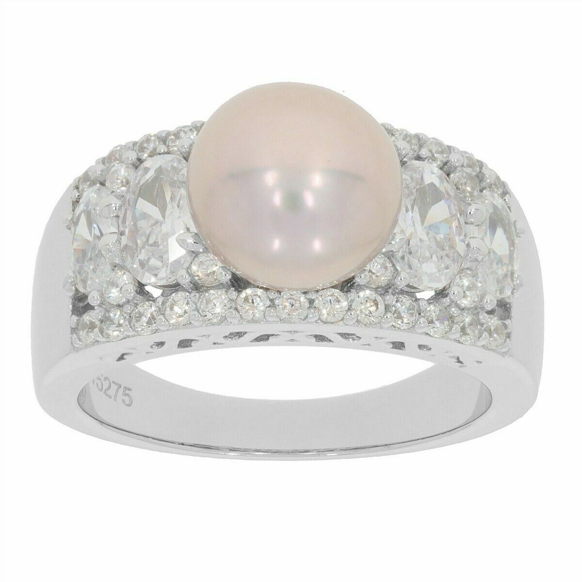 Sterling Silver SemiMount Ring Setting Pearl Round RD 9x9 to 9.5mm OV6x4,5x3