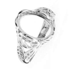 Sterling Silver Semi Mount Ring Setting Oval OV 13x8mm Art Deco Style - Syzjewelry