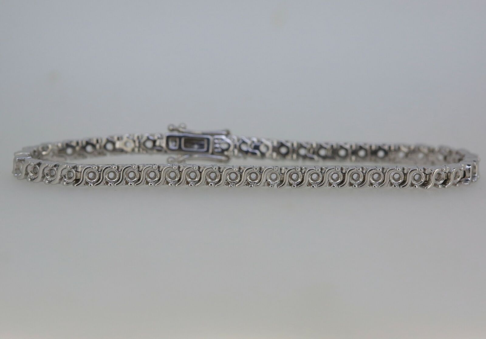 Sterling Silver 7 inch Tennis Bracelet Semi Mount Setting Round RD 2.5x2.5mm