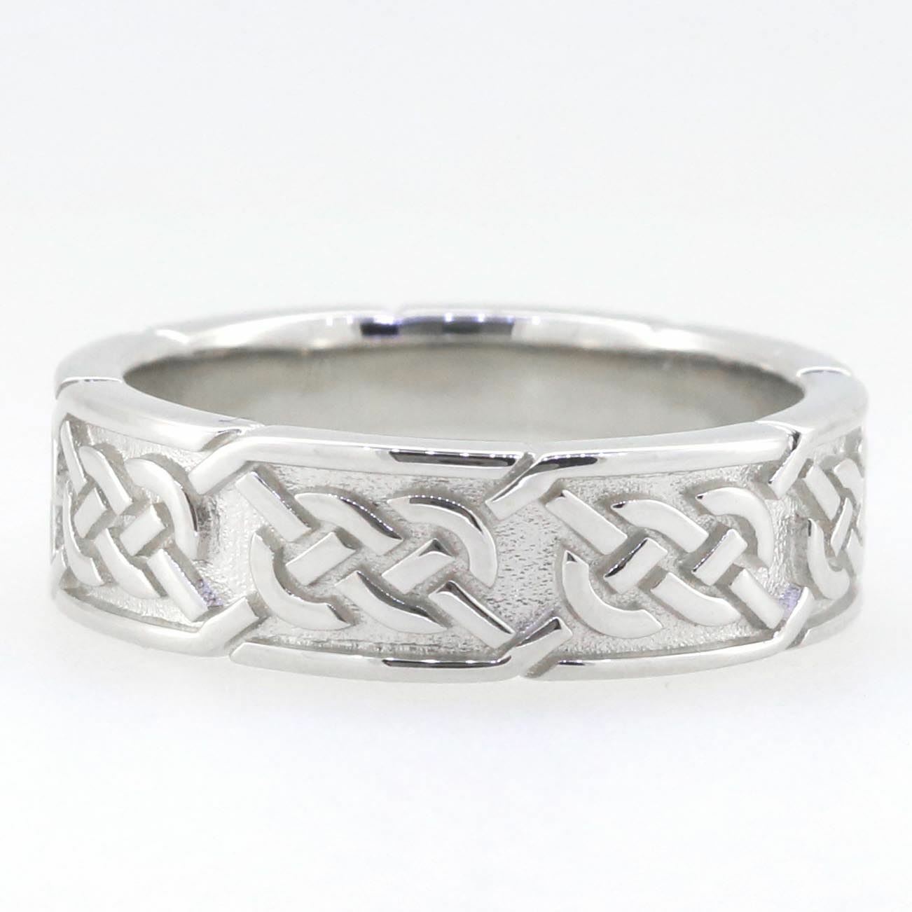 14K White Gold 6 mm Celtic Knot Band Ring