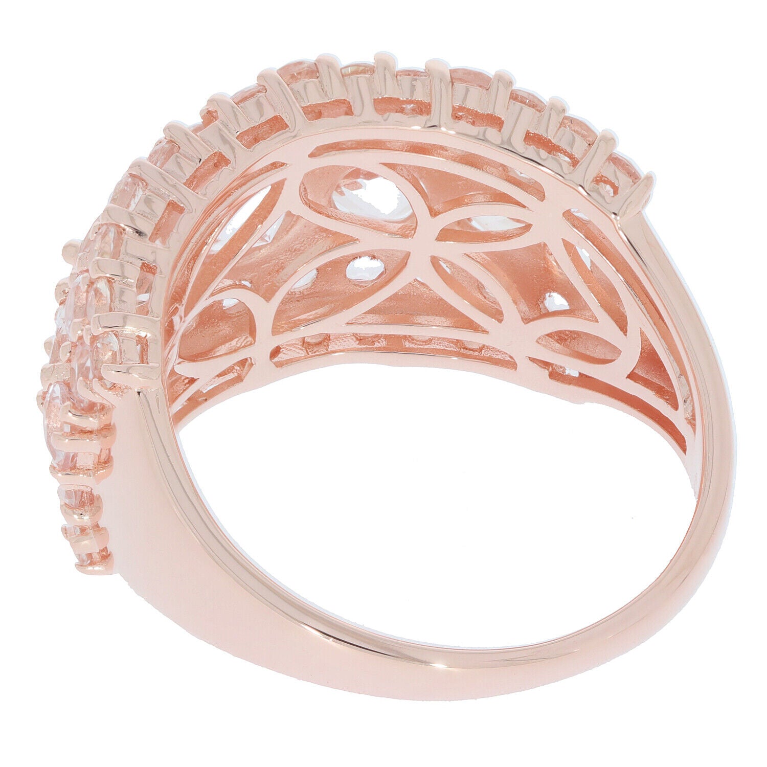 Rose Gold Plated Sterling Silver Semi Mount Ring Setting Round RD 6X6m