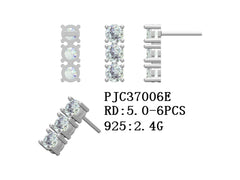 Sterling Silver Semi Mount Earrings Setting Round RD 5x5mm 6 Stone Stud Syzjewelry