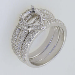 3 Pieces Set Jewelry Wax Semi Mount Ring Setting Pear PE 9x7mm 508050
