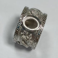 Sterling Silver Semi Mount Ring Setting Round RD Cluster Áæ§Èï∂mm DHJ