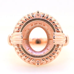 Art Deco Sterling Silver Semi Mount Ring Setting Round RD 12x12mm Syzjewelry