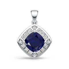 Sterling Silver Semi Mount Pendant Setting Cushion CU 8X8mm DHJ
