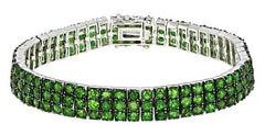 Sterling Silver Semi Mount Bracelet Setting Round RD 3x3mm 3 Row DHJ