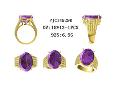 Sterling Silver Semi Mount Ring Setting Oval OV 18x13mm Rope Shank DHJ