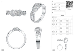 Sterling Silver Semi Mount Ring Setting Round RD 3x3mm DHJ