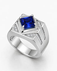 Sterling Silver Semi Mount Ring Setting Cushion CU 6.87x6.77x5.98mm Men's Ring Mounting Full Bezel Set Syzjewelry