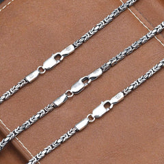 Men's Sterling Silver Bone Chain Sulfur Oxidized Finish 16" 18" 20" 22" 24" 26" Etsy